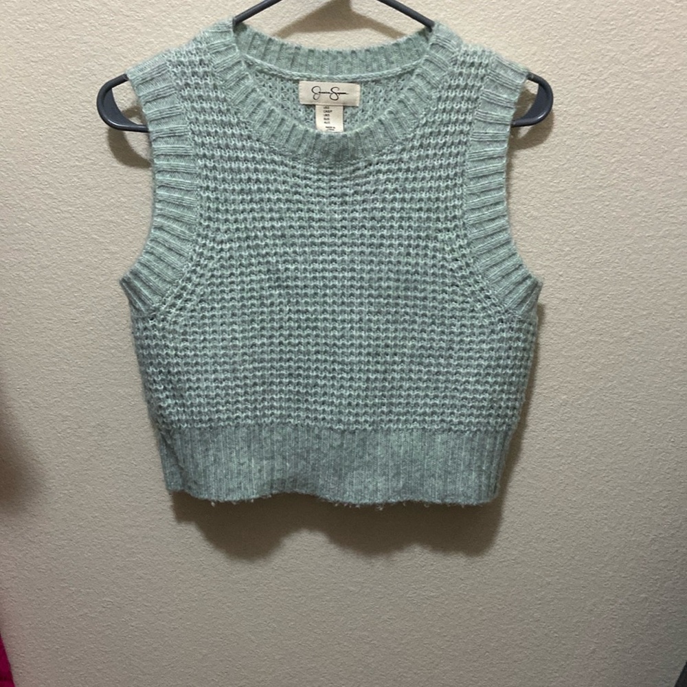 Green Cropped Sweater Vest